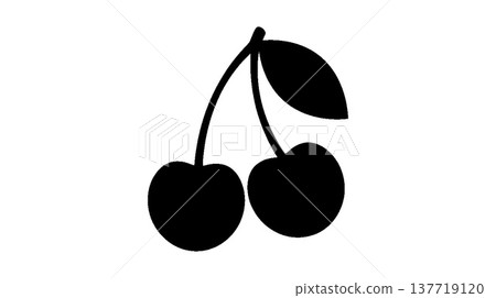 Simple monochrome cherry icon Simple monochrome cherry icon 137719120