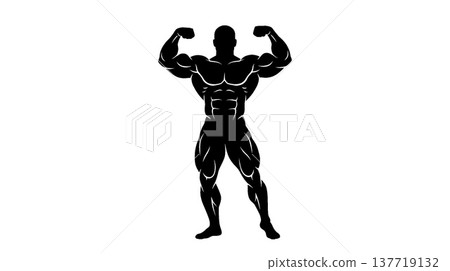 健美運動員的輪廓 健美運動員的輪廓 137719132
