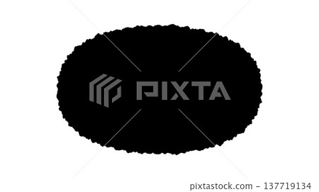 Black, irregular oval silhouette Black, irregular oval silhouette 137719134