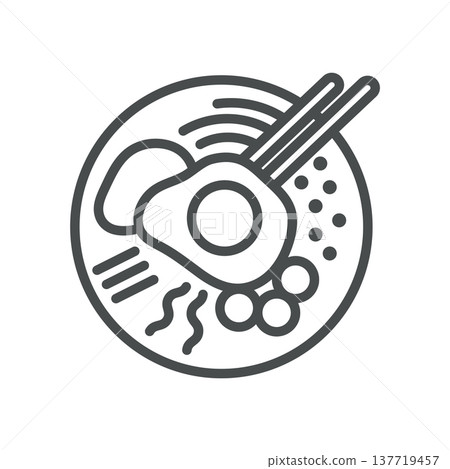 Jeonju Bibimbap Icon Vector Set. Minimal Linear Symbol of Korean Rice Dish, Culinary Tradition, and Regional Food Heritage. Jeonju Bibimbap Icon Vector Set. Minimal Linear Symbol of Korean Rice Dish, Culinary Tradition, and Regional Food Heritage. 137719457