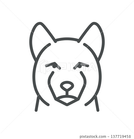 Jindo Dog Icon Vector Set. Minimal Linear Symbol of Korean Native Jindo Breed. Isolated Pictogram on White Background. Jindo Dog Icon Vector Set. Minimal Linear Symbol of Korean Native Jindo Breed. Isolated Pictogram on White Background. 137719458