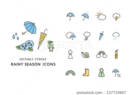 與雨季相關的圖標集 與雨季相關的圖標集 137719907