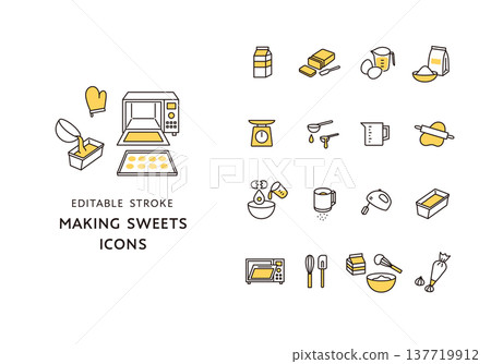 Icon set related to baking 137719912