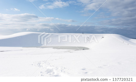 鳥取沙丘的雪景 鳥取沙丘的雪景 137720321