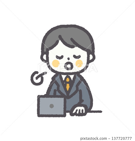 一套輕鬆簡單的男性上班族臉部表情集 137720777