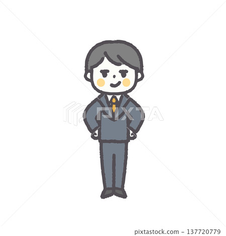 一套簡單易用的男性辦公室工作人員面部表情（全部） 137720779