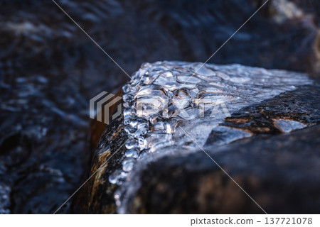 Clear streams and ice floes [Nagano Prefecture] 137721078