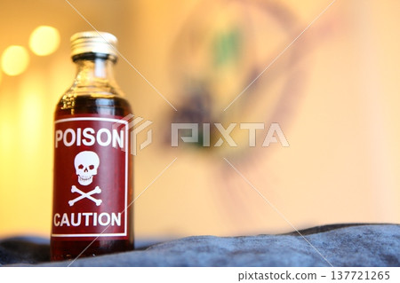 Empty Color Glass Bottle on the table Empty Color Glass Bottle on the table 137721265