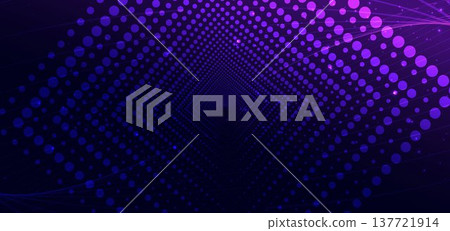 Purple dotted tunnel abstract futuristic technology background. 137721914