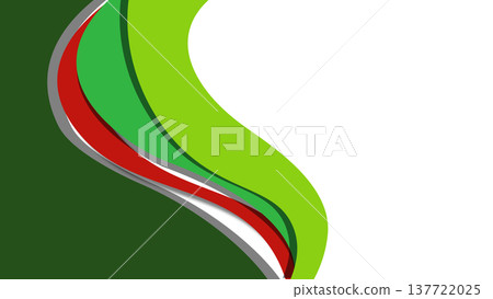 Abstract wave background with green, red, and grey layers. illustration for corporate design 137722025