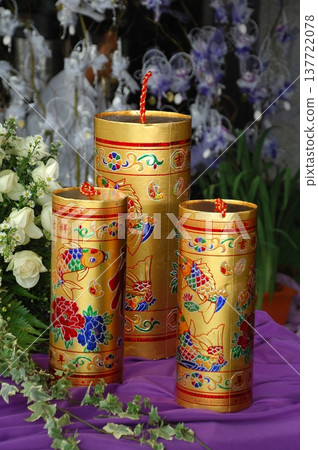 Firecracker bomb used during celebrations and festivals 137722078