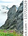 The small peak of Mt. Yarigatake in the Northern Alps and the sea of clouds The small peak of Mt. Yarigatake in the Northern Alps and the sea of clouds 137722629