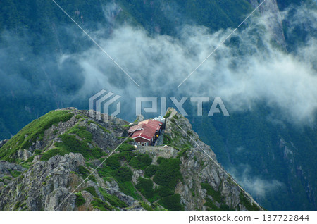 View of Hutte Ooyari from Mt. Yarigatake View of Hutte Ooyari from Mt. Yarigatake 137722844