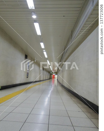Underground station, underground passage, continuing further inside Underground station, underground passage, continuing further inside 137723006