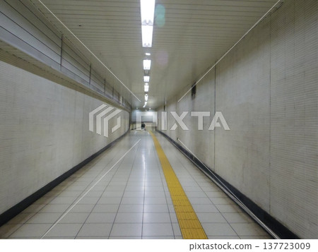Underground station, underground passage, continuing further inside 137723009