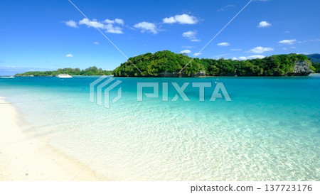 卡比拉灣的蔚藍大海和波濤景色 137723176