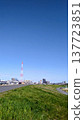 Blue sky and river bed 137723851