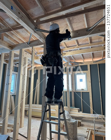 Construction work on a new house Construction work on a new house 137724651