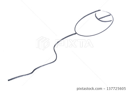 a mouse  drawn  with a black mrarker 137725605