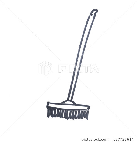 a broom drawn with a black marker a broom drawn with a black marker 137725614