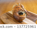 Bagels on a cutting board 137725961