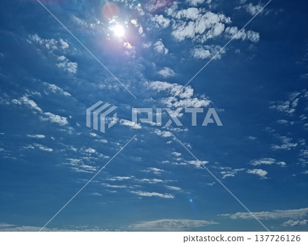 Blue sky with clouds and sun Blue sky with clouds and sun 137726126