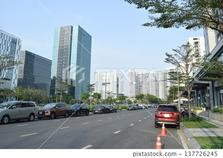 The streets of Phu My Hung, District 7, an upscale residential area in Ho Chi Minh City The streets of Phu My Hung, District 7, an upscale residential area in Ho Chi Minh City 137726245