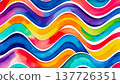 Bright multicolor background with colorful wavy abstract pattern 137726351