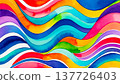 Bright multicolor background with wavy abstract pattern 137726403