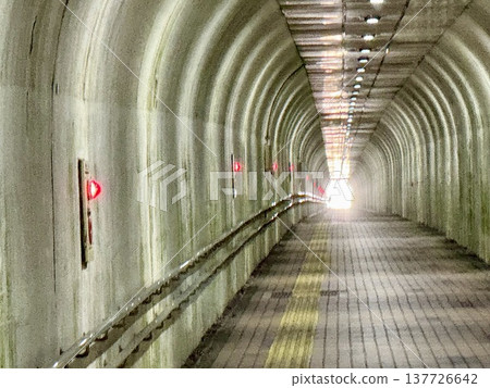 person walking in the tunnel person walking in the tunnel 137726642