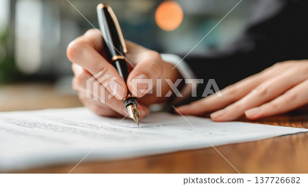 商人正在簽署合約（合約/協議圖片） 137726682