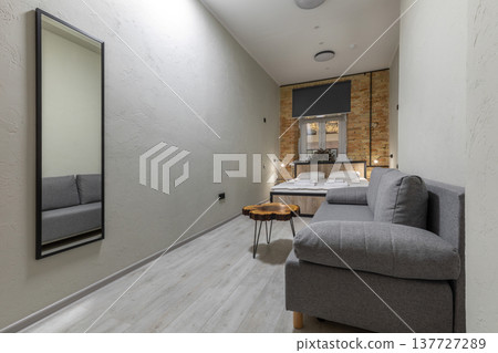 Private Hostel Room with Double Bed and Natural Wood Coffee Table Private Hostel Room with Double Bed and Natural Wood Coffee Table 137727289