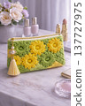 Women's colorful knitted bag. Fashionable design, sample for demonstration. AI 137727975