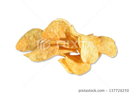 Ribbed potato chips. Ribbed potato chips. 137728250