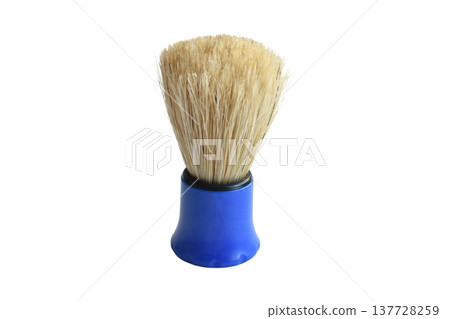 Shaving brush with blue handle. Shaving brush with blue handle. 137728259