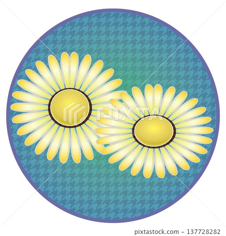 雛菊插圖,圓形背景 雛菊插圖,圓形背景 137728282
