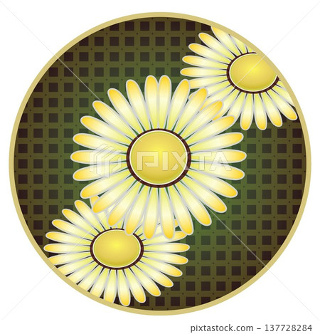 Daisy illustration with a circular background Daisy illustration with a circular background 137728284