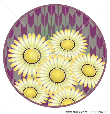 Daisy illustration with a circular background Daisy illustration with a circular background 137728285