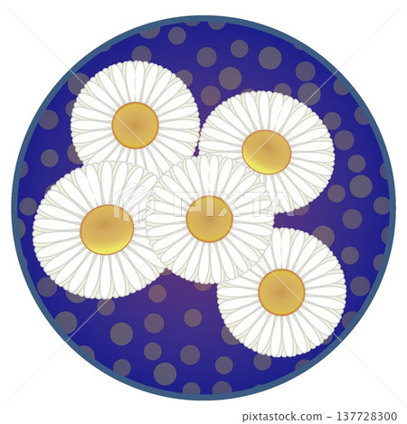雛菊插圖，圓形背景 137728300