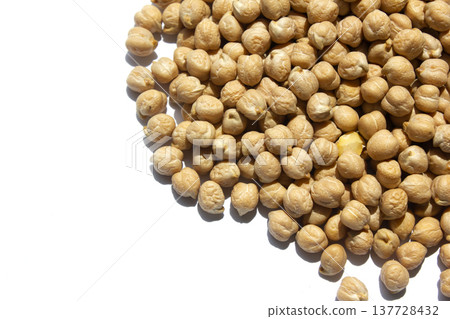 Chickpeas placed on a white background Chickpeas placed on a white background 137728432