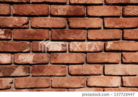 Vintage-style red brick wall texture material 137728447