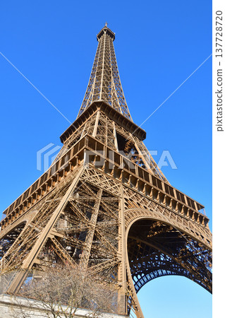 The Eiffel Tower as seen from the Champ de Mars side; a Parisian landscape; March 2, 2026. The Eiffel Tower as seen from the Champ de Mars side; a Parisian landscape; March 2, 2026. 137728720