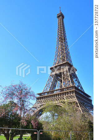 The Eiffel Tower as seen from the Champ de Mars side; a Parisian landscape; March 2, 2026. The Eiffel Tower as seen from the Champ de Mars side; a Parisian landscape; March 2, 2026. 137728722