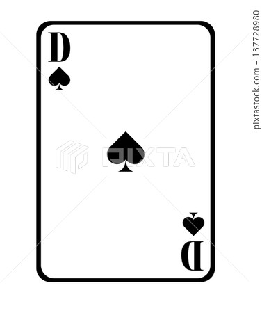 Playing card Queen of Spades in illustrator Playing card Queen of Spades in illustrator 137728980