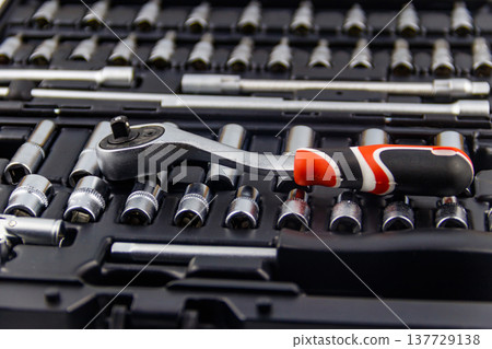 Close-up of universal tool kit for car repair Close-up of universal tool kit for car repair 137729138