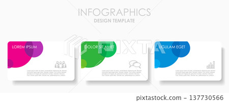 Infographic template with colorful options, icons, text for comparing features, services, business choices. Vector illustration. 137730566