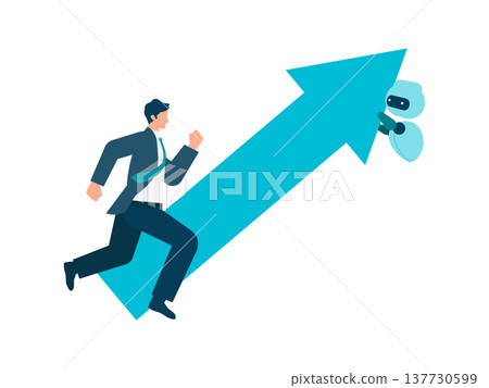 透過人工智慧實現穩定成長的企業：人工智慧助理助力企業邁向成功並實現目標。 137730599