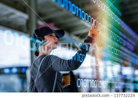 Data manipulation at a train station of the future ■Filming cooperation: Kansai International Airport (KIX) 137732229