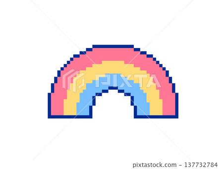 Pixel art, simple and cute rainbow decoration illustration, rainbow Pixel art, simple and cute rainbow decoration illustration, rainbow 137732784