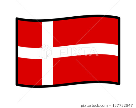 Danish flag illustration material 3 Danish flag illustration material 3 137732847